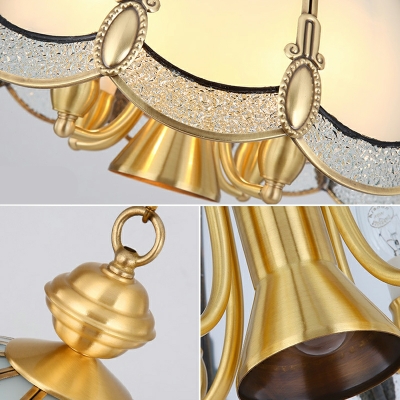 European Style Creative Glass Chandelier Modern Minimalist Copper Chandelier