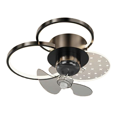 Modern Acrylic Flush Mount Fan Light Geometric Shape Fan Lamp for Living Room