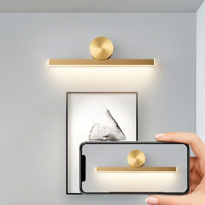 Modern Light Luxury Linear Led Brass Bathroom Lighting with Acrylic Shade Wall Mount Light