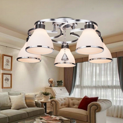 Simple Glass Ceiling Light Warm Romantic Flush Ceiling Light for Bedroom Living Room
