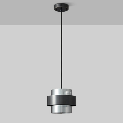 1-Light Ceiling Pendant Light Minimalism Style Cylinder Shape Metal Hanging Lamp Kit