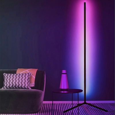 1 Light Floor Lamps Contemporary Style Linear Shape Metal Standing Lights