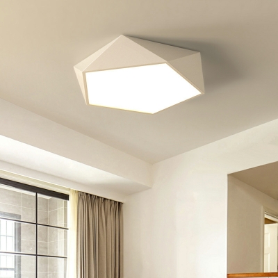 1-Light Flush Mount Lamp Contemporary Style Geometric Shape Metal Ceiling Mounted Fixture