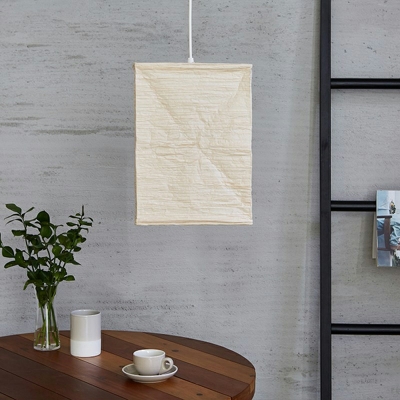 1-Light Pendant Lighting Modernist Style Rectangle Shape Fabric Hanging Ceiling Light