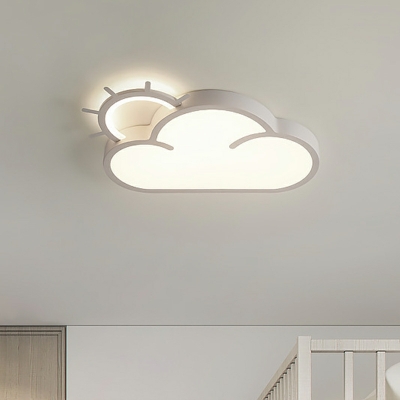 2-Light Flush Light Fixtures Kids Style Cloud Shape Metal Ceiling Mounted Light