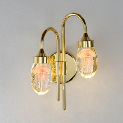 2-Light Sconce Lights Contemporary Style Globe Shape Metal Vanity Wall Light