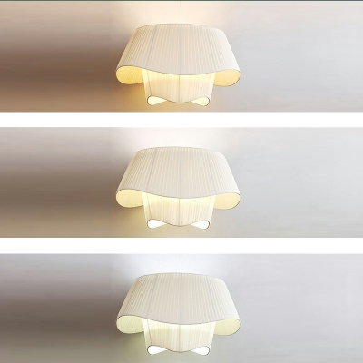 4-Light Chandelier Lights Modernist Style Geometric Shape Fabric Hanging Ceiling Light