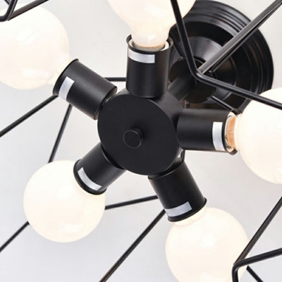 5-Light Flush Light Fixtures Modernist Style Cage Shape Metal Ceiling Mounted Lights