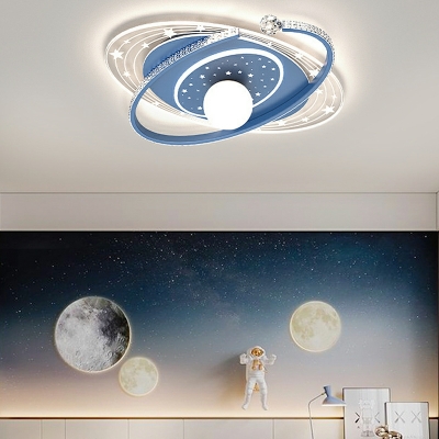 5-Light Flush Mount Lamp Kids Style Universe Shape Metal Ceiling Mounted Fixture
