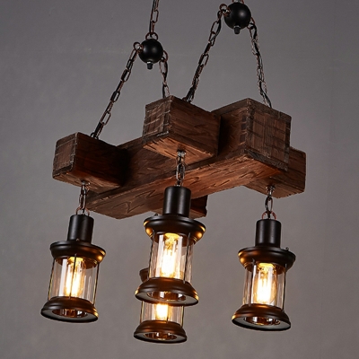 American Retro Ship Wood Chandelier Industrial Style Personality Iron Chandelier