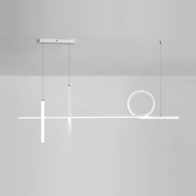 Contemporary Linear Spotlight Island Chandelier Lights 3 Lights Metal Ceiling Pendant Light