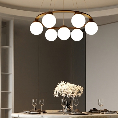 Globe Hanging Lamps Modern Style Glass Pendant Light for Living Room