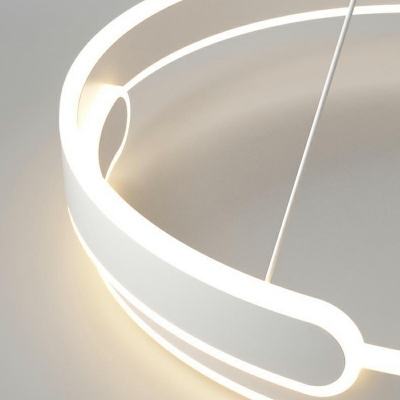 Modern Aluminum Chandelier Lighting Fixture LED Circle Ring Hanging Pendant Light