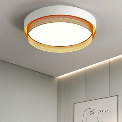 Modern Simple Acrylic Flush Mount Light Fixture Drum Shade LED Flush Mount Lamp