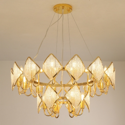 Post-modern Light Luxury Crystal Chandelier Simple Multi-layer Chandelier for Living Room