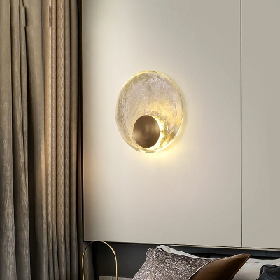 Round Crystal Wall Mounted Light Fixture Modern Wall Sconce Lighting for Bedroom