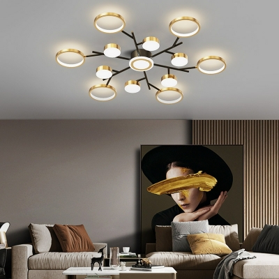 Round Flush Mount Fixture Modern Style Acrylic Flush Mount Lamps for Bedroom