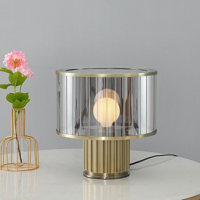Round Modern Nightstand Lamps Glass Bedside Reading Lamps for Bedroom