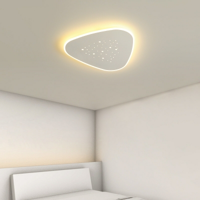 1-Light Flush Light Fixtures Modernist Style Geometric Shape Metal Ceiling Mounted Lights