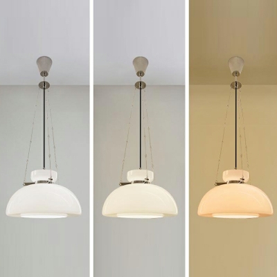 1 Light Glass Hanging Ceiling Lights Simplistic Style Dome Shape Pendant Lamps