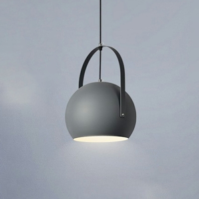 1-Light Macaron Hanging Ceiling Lights Modern Dome Shape Metal Pendant Lighting