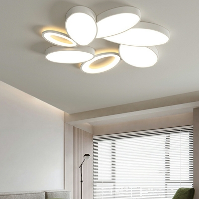 2-Light Flush Mount Fixture Contemporary Style Geometric Shape Metal Ceiling Lights