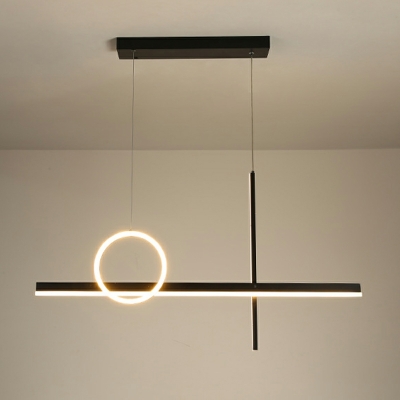 3-Light Ceiling Pendant Light Modern Style Ring Shape Metal Hanging Lamp Kit