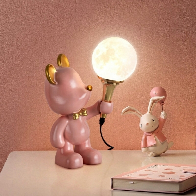 Cute Bear Lamp Creative Table Lamp Bedroom Bedside Resin Nightlight