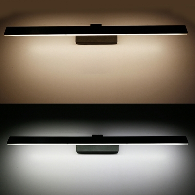 Mid-Century Design Rectangle Vanity Light Fixtures Metal and Acrylic Led Vanity Light Strip