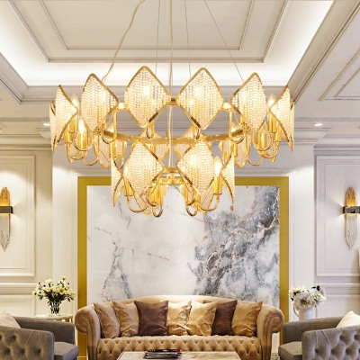 Post-modern Light Luxury Crystal Chandelier Simple Multi-layer Chandelier for Living Room