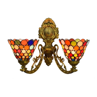 Wall Mounted Light Tiffany Style Glass Wall Sconce Lighting for Living Room
