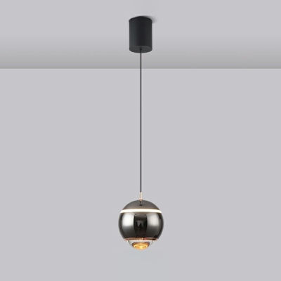 1-Light Hanging Ceiling Lamp Modern Style Globe Shape Metal Pendant Lighting