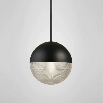 1-Light Pendant Lighting Contemporary Style Globe Shape Metal Hanging Ceiling Light