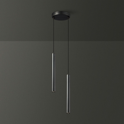 1-Light Pendant Lighting Modernist Style Tube Shape Metal Hanging Ceiling Light