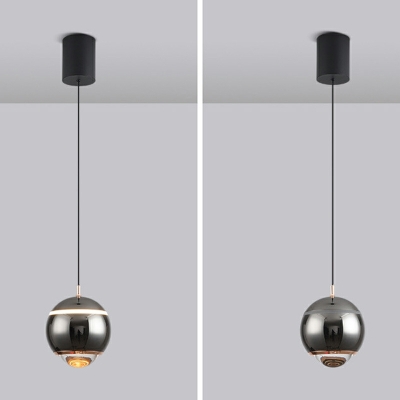 1-Light Suspension Light Contemporary Style Ball Shape Metal Hanging Lamp Kit