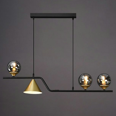 6-Light Hanging Pendant Lights Industrial Style Sphere Shape Metal Over Island Lighting