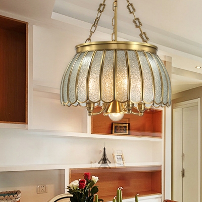 European Style Minimalist Glass Chandelier Creative Copper Chandelier for Living Room