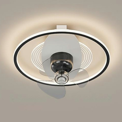 Modern Acrylic Flush Mount Fan Light Geometric Shape Fan Lamp for Living Room