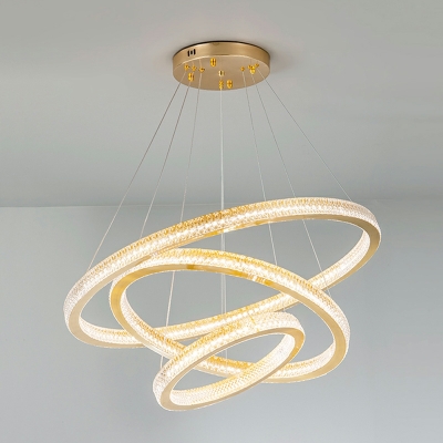 Modern Light Luxury Chandelier Minimalist Ring Multi-layer Chandelier for Living Room