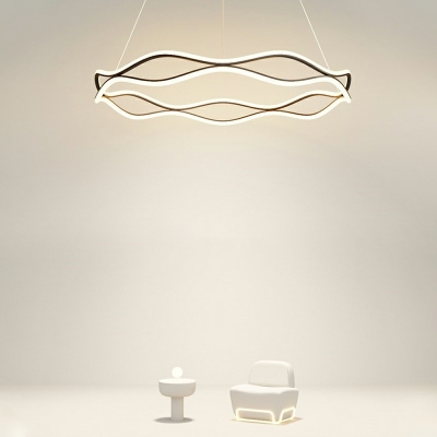 Ring Shape Hanging Chandelier Modern Style Iron Hanging Light for Living Room