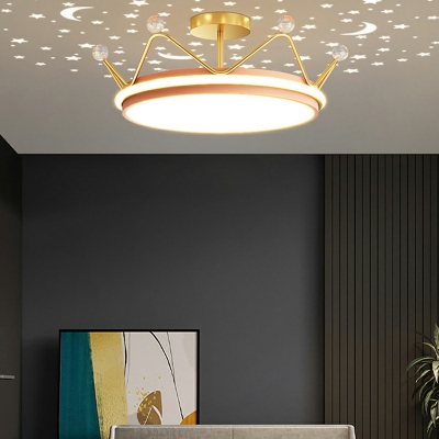 Round Flush Light Modern Style Acrylic Flush Mount Light for Living Room