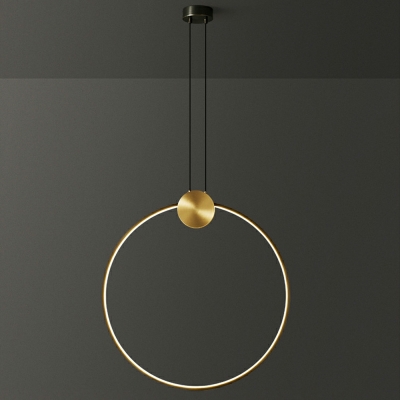 Round Hanging Light Modern Style Metal Suspension Pendant Light for Living Room Third Gear
