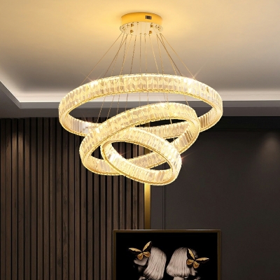 Twisted Multi-layer Hanging Chandelier Modern Style Crystal  Chandelier Light