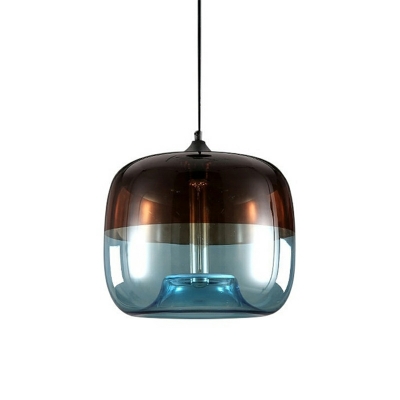 1-Light Ceiling Pendant Light Modern Style Dome Shape Glass Hanging Lamp Kit