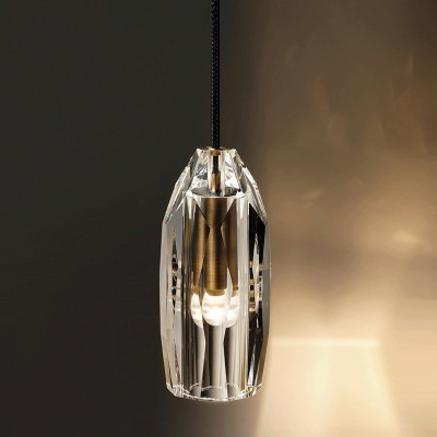 1-Light Ceiling Pendant Lights Simple Style Geometric Shape Crystal Hanging Lamp Kit