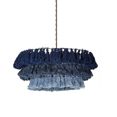 1-Light Chandelier Lights Modernist Style Tassel Shape Fabric Hanging Ceiling Light