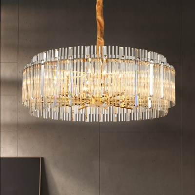 10-Light Chandelier Lights Modernist Style Geometric Shape Crystal Hanging Ceiling Light