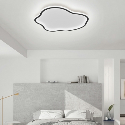 2-Light Flush Mount Lamp Contemporary Style Round Shape Metal Ceiling Mounted Fixture