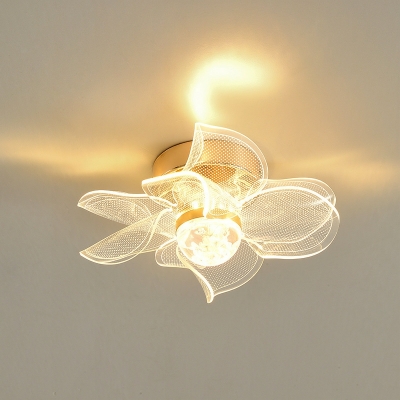 3-Light Flush Light Fixtures Kids Style Flower Shape Metal Ceiling Mounted Lamp