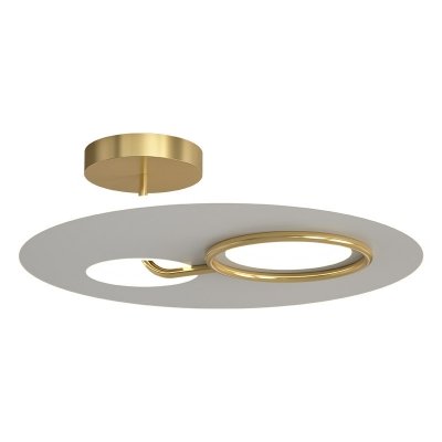 3-Light Semi Flush Light Fixtures Contemporary Style Round Shape Metal Ceiling Mounted Lights